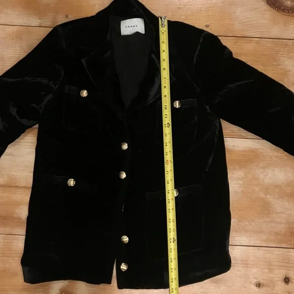 FRAME DENIM crushed velvet military style blazer - Picture 9 of 9